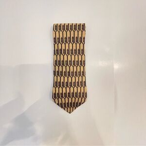 bill blass Yellow and Black Geometric Silk Tie